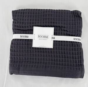 Teema Turkish Cotton Waffle Bath Sheet Towel Charcoal 35" x 67" New